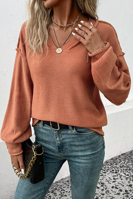 Stylish Long Sleeve Color Sweater