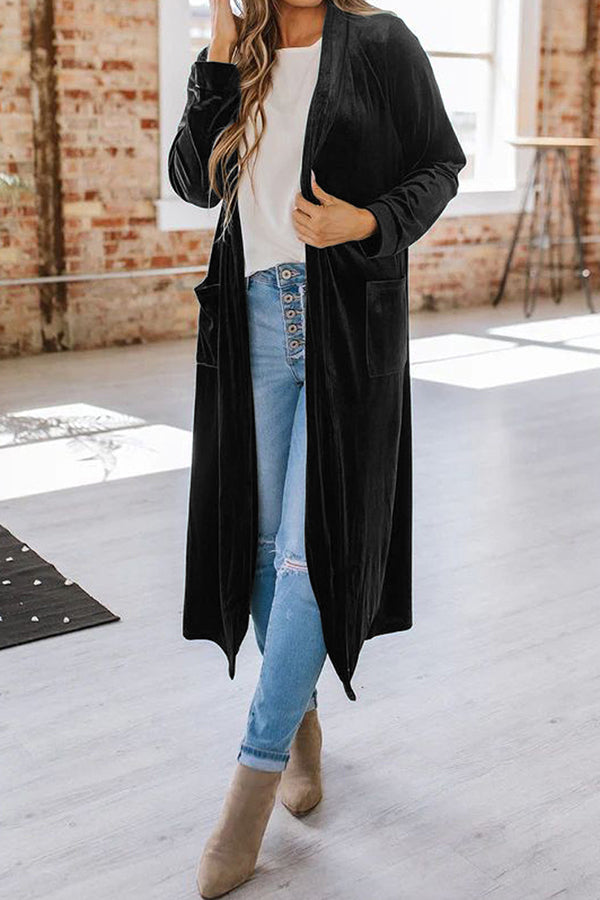Velvet Cardigan Without Buttons