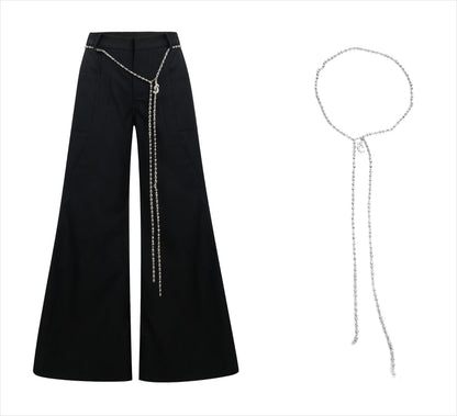 Chain Belt Wide Leg Pants