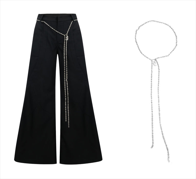 Chain Belt Wide Leg Pants