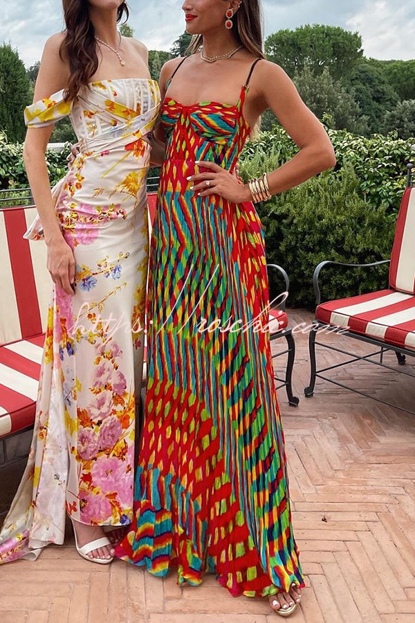 Jamila Unique Printed Backless High Rise Suspender Maxi Dress