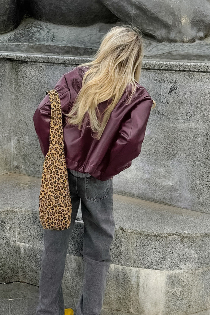 Burgundy Biker Coat