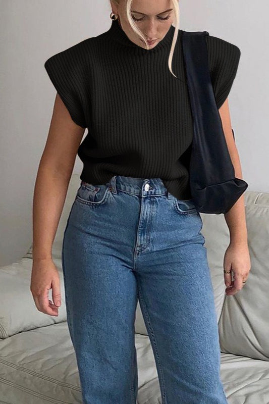 Turtleneck Short Sleeve Sweater