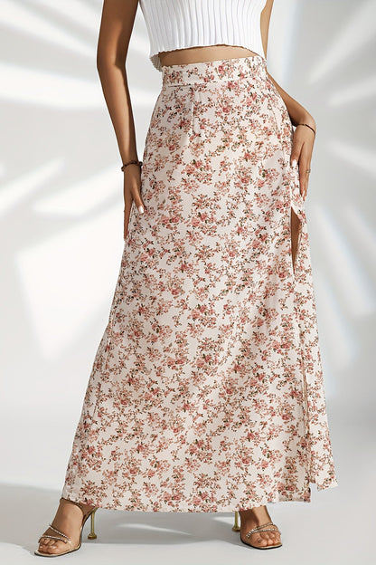High Waist Split Slim Maxi Skirt