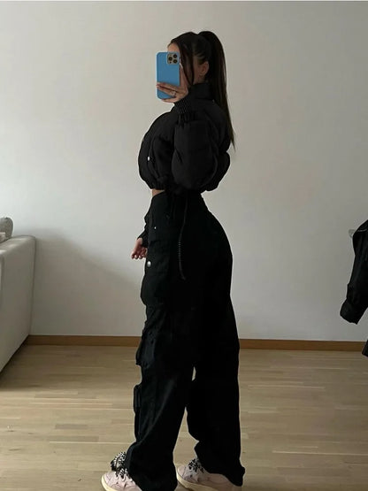 Multiple Pockets Cargo Pants for Loose High Waist Sweatpants ’s Baggy Pant Woman Trousers
