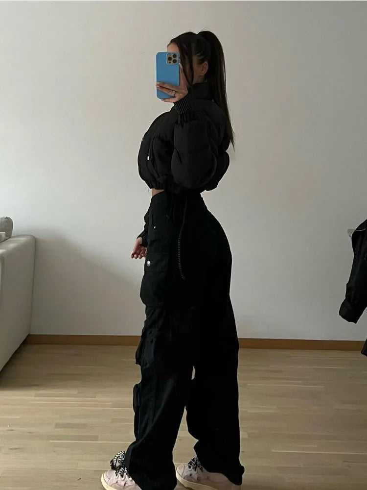 Multiple Pockets Cargo Pants for Loose High Waist Sweatpants ’s Baggy Pant Woman Trousers