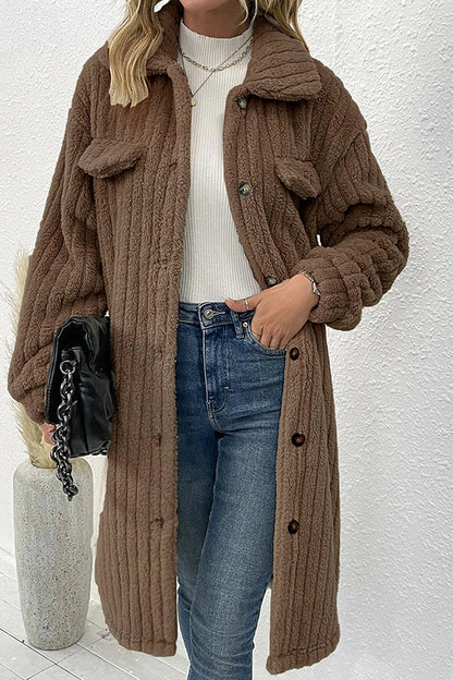 Fur Lapel Plush Top Coat