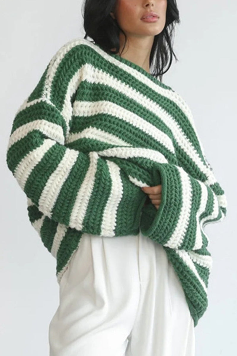 Striped Knit Loose Sweater