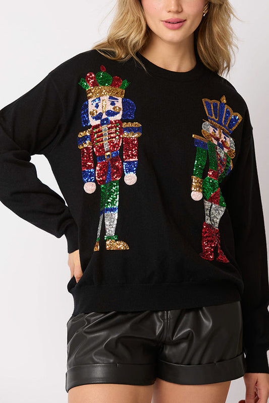 Christmas Soldier Sequined Sweatshirt