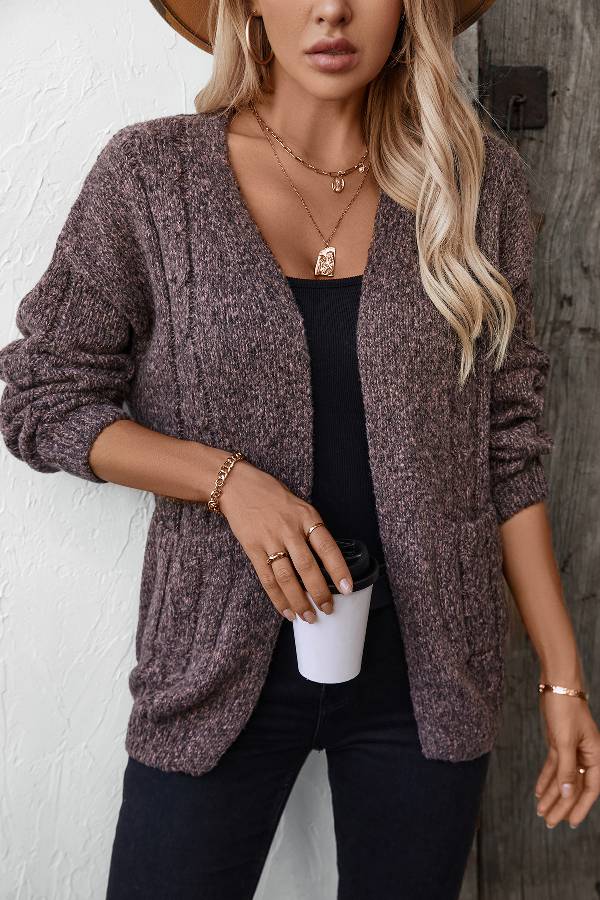 And Fashionable Long-sleeved Sweater Jacket