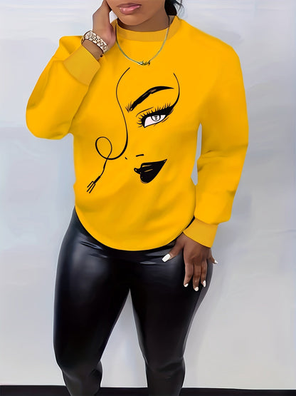 Graphic Print Pullover Sweatshirt Fg3549
