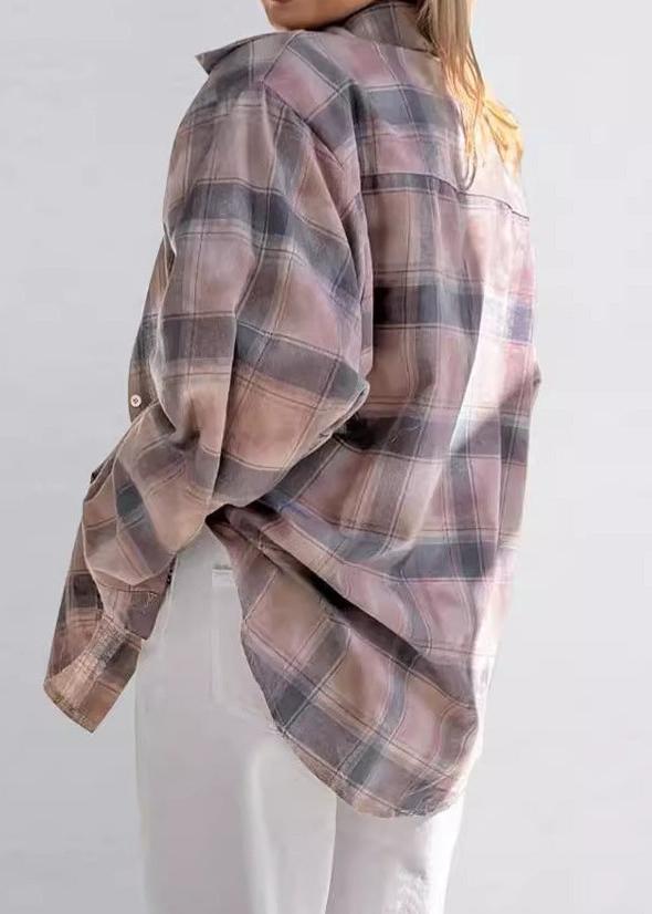Relaxed Fit Plaid Long Sleeve Shirt – Coat