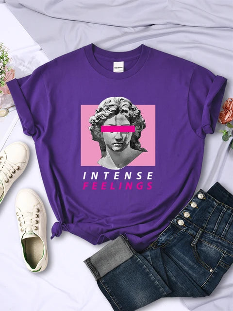 Intense Feelings Funny T-shirts Clothing Summer Breathable Tee Clothing Hip Hop Personality Tshirt