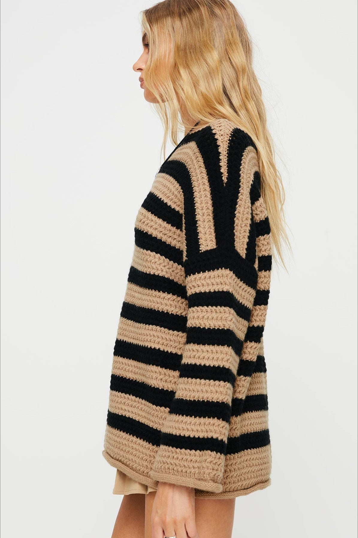 Striped Knit Loose Sweater