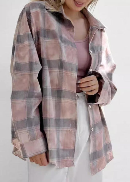 Relaxed Fit Plaid Long Sleeve Shirt – Coat