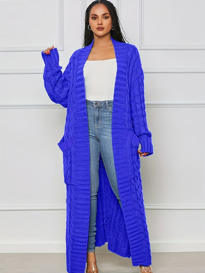 Long Length Cable Knit Cardigan Tf8521