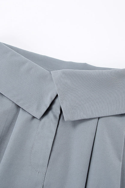 Brit Color-block Pleated Mini Skirt