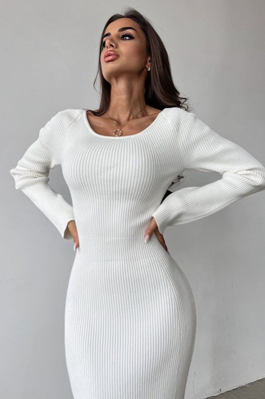 Slim Convertible Backless Sweater Dress