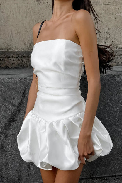 Fitted Crop Top Ruffled Mini Dress