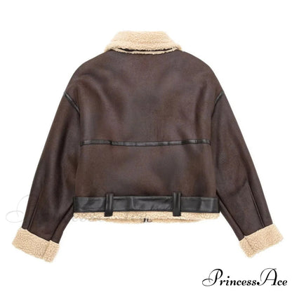 Fleece Graceful Pockets Lapel Coat