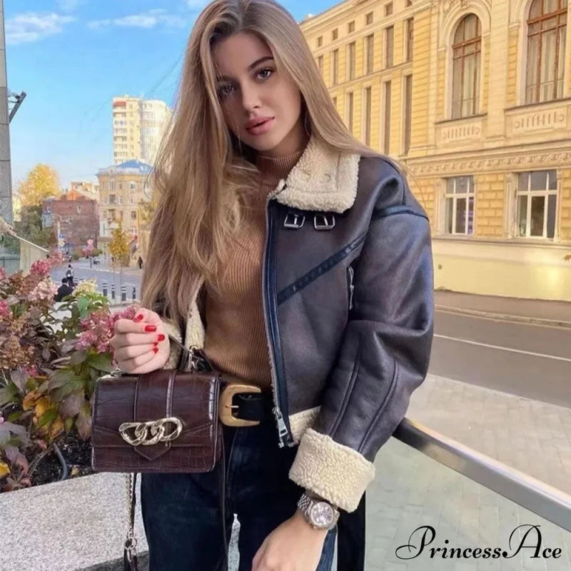 Fleece Graceful Pockets Lapel Coat