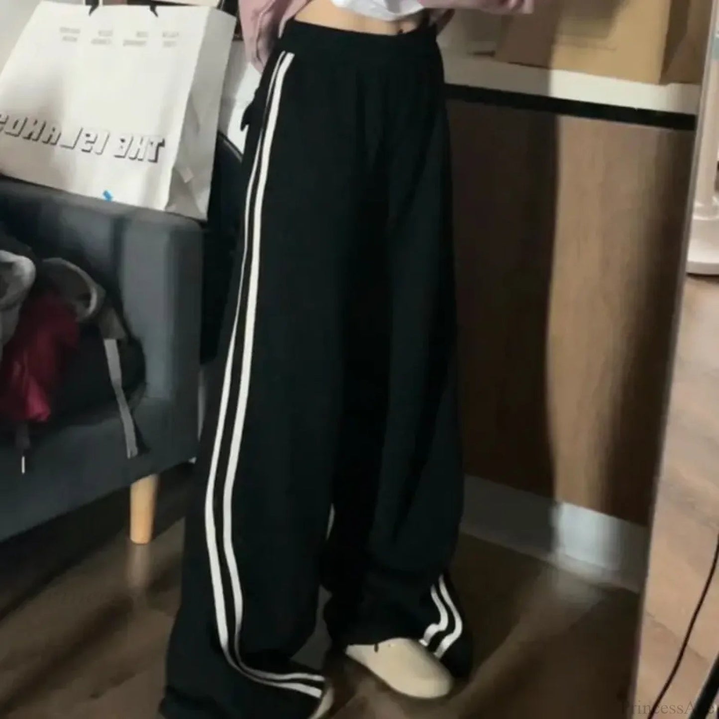 Fleece Striped Winter Sweatpants Pants