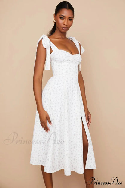 Fleur De Paris Charming Split Midi Dress