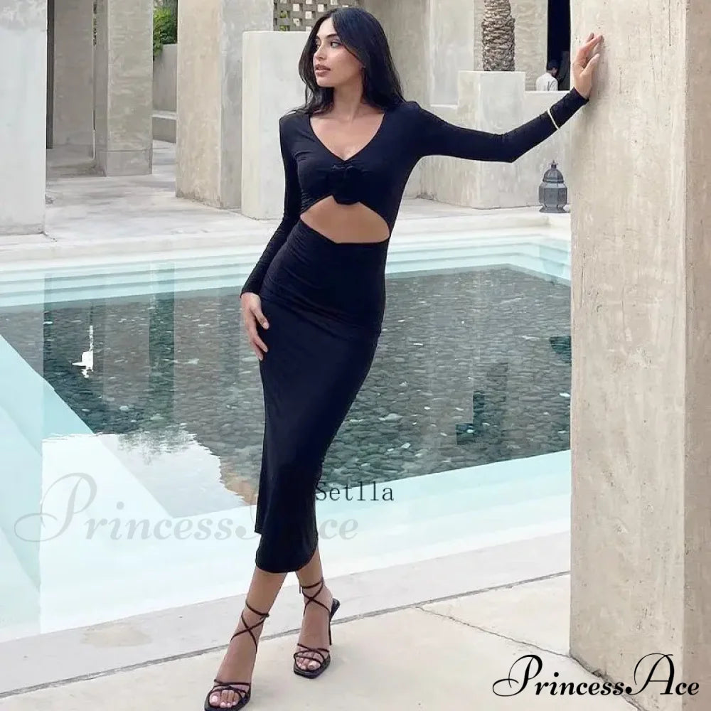 Applique Long Maxi Dress