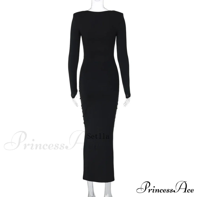 Florale Cut Out Long for Long Sleeve Midi Dress