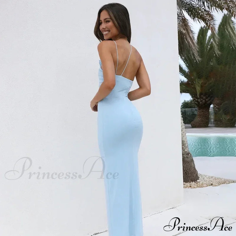 Applique Ruched Summer Irregular Sleeveless Party Club Maxi Dress