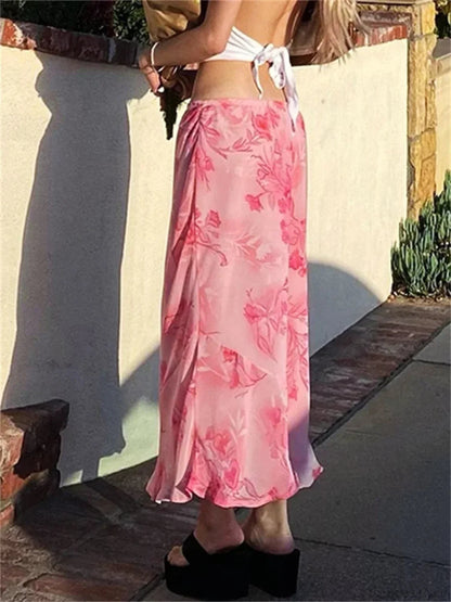 Chiffon Low Waist Retro Skirt