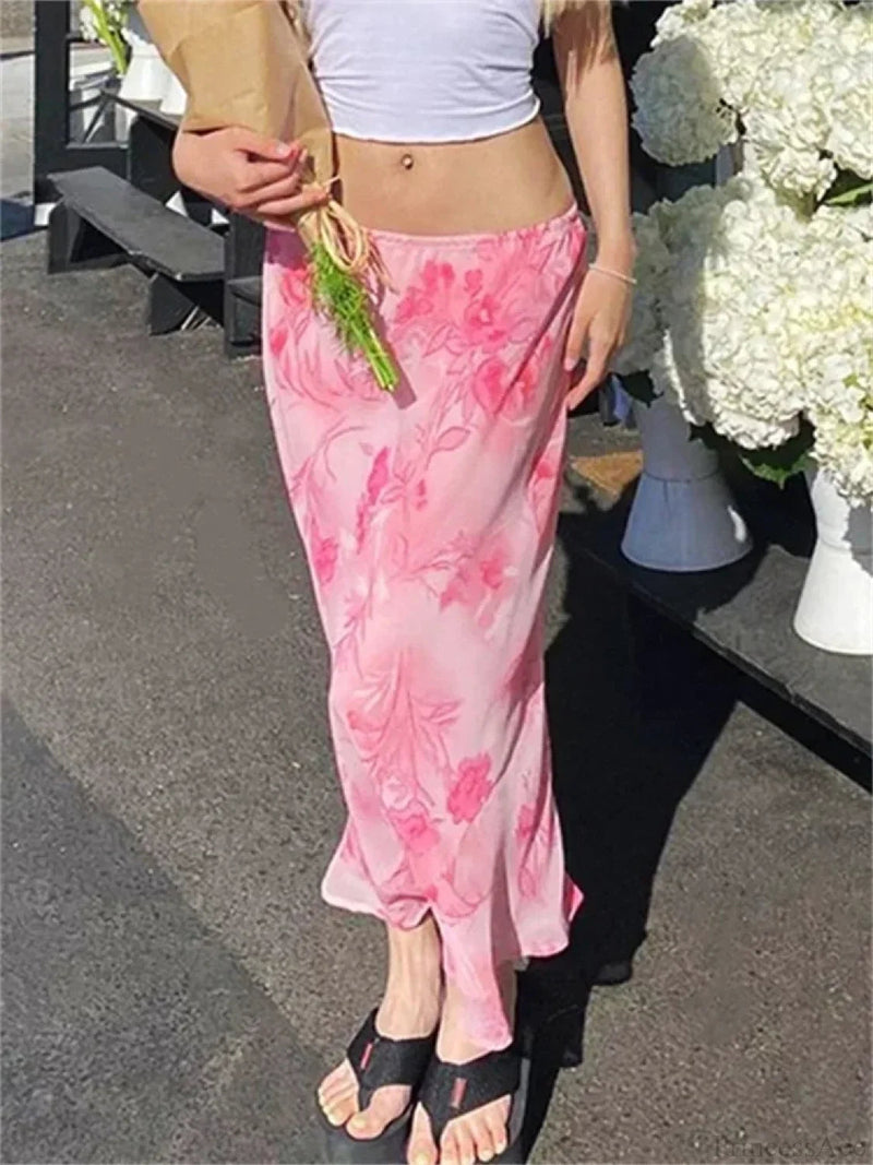Chiffon Low Waist Retro Skirt