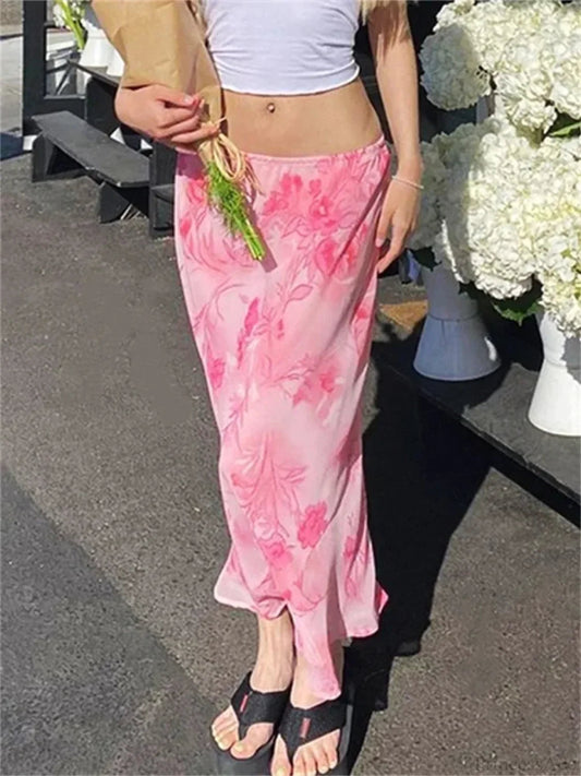 Chiffon Low Waist Retro Skirt