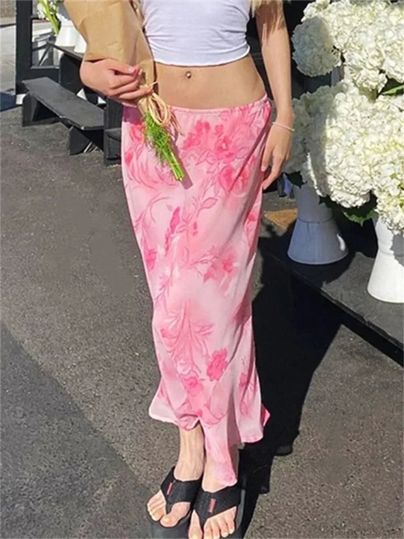 Chiffon Low Waist Retro Skirt