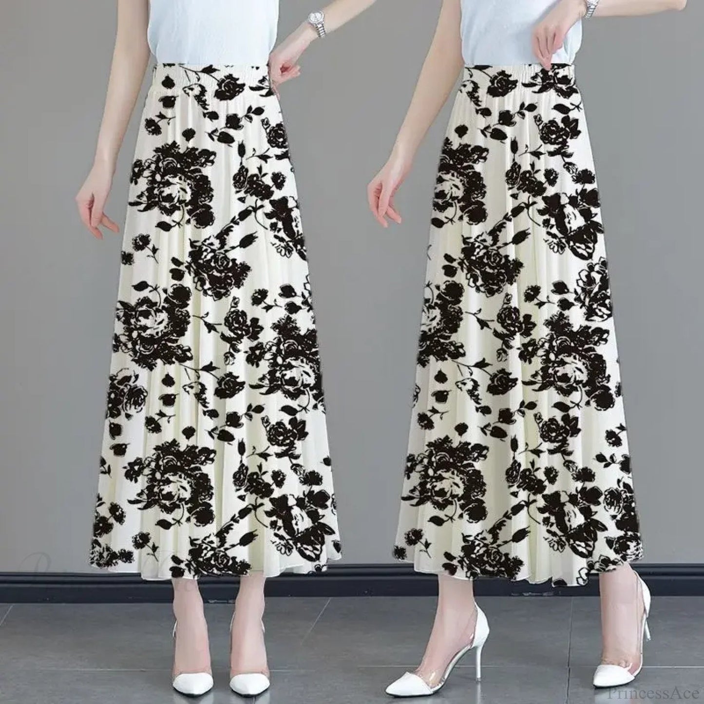 High Waist Patchwork Chiffon Beach Skirt