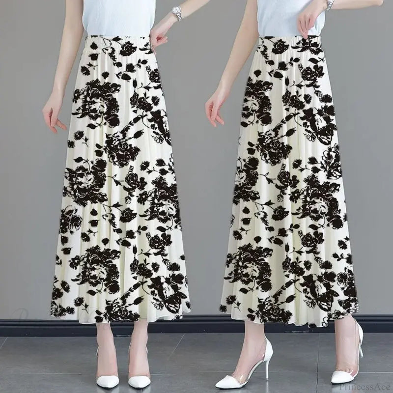 High Waist Patchwork Chiffon Beach Skirt