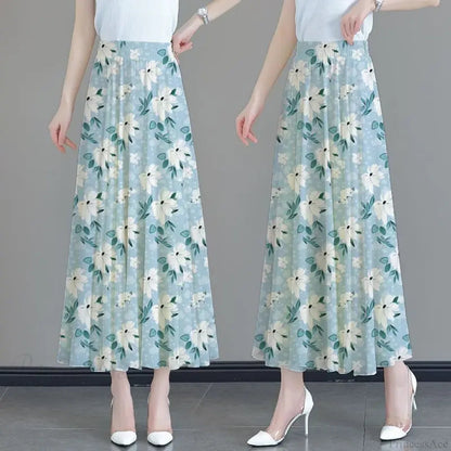 High Waist Patchwork Chiffon Beach Skirt