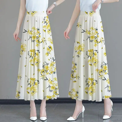 High Waist Patchwork Chiffon Beach Skirt