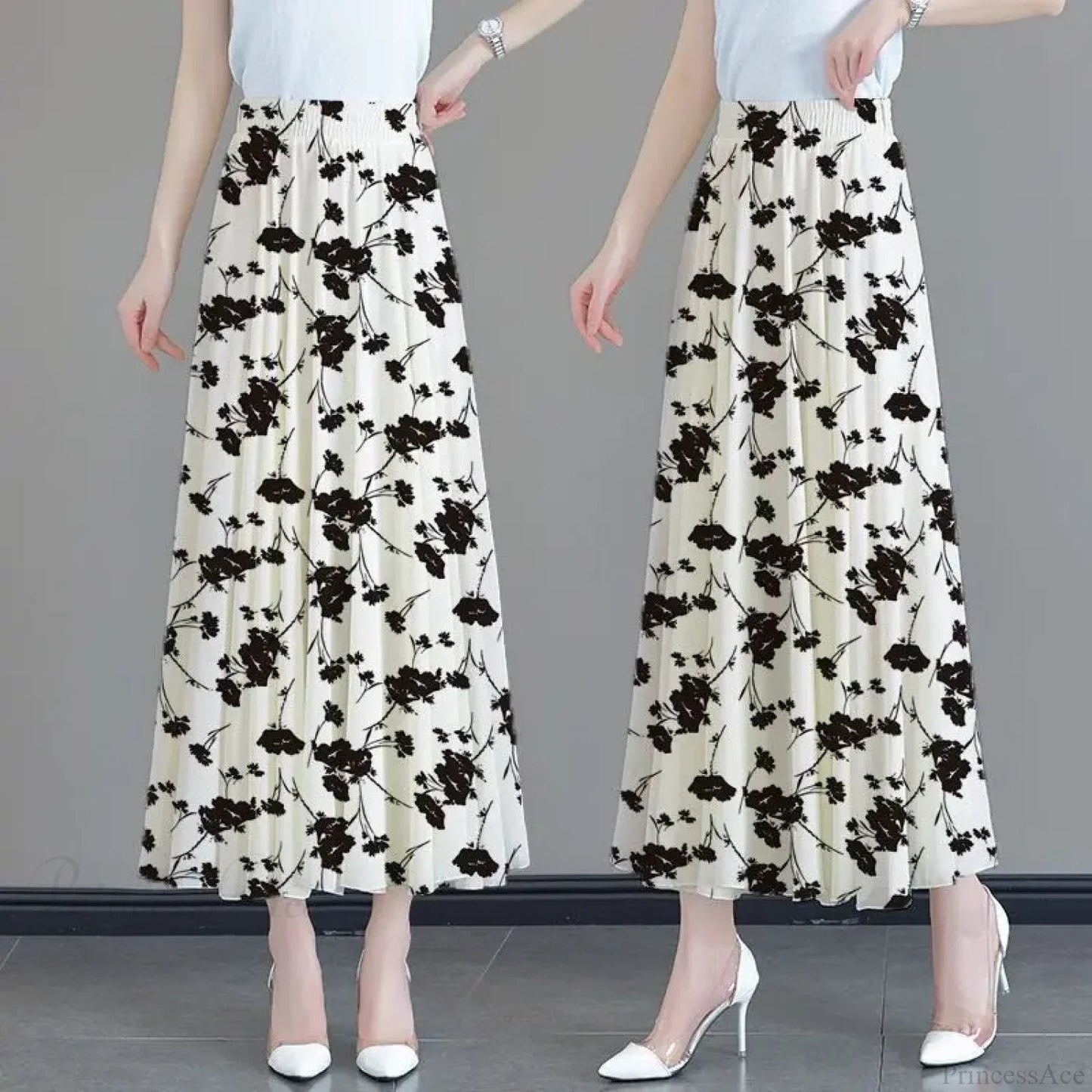 High Waist Patchwork Chiffon Beach Skirt