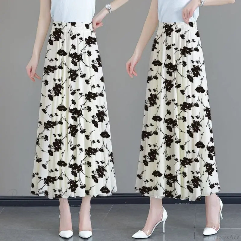 High Waist Patchwork Chiffon Beach Skirt