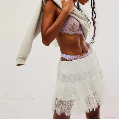 Lace Tiered Slip Skirt