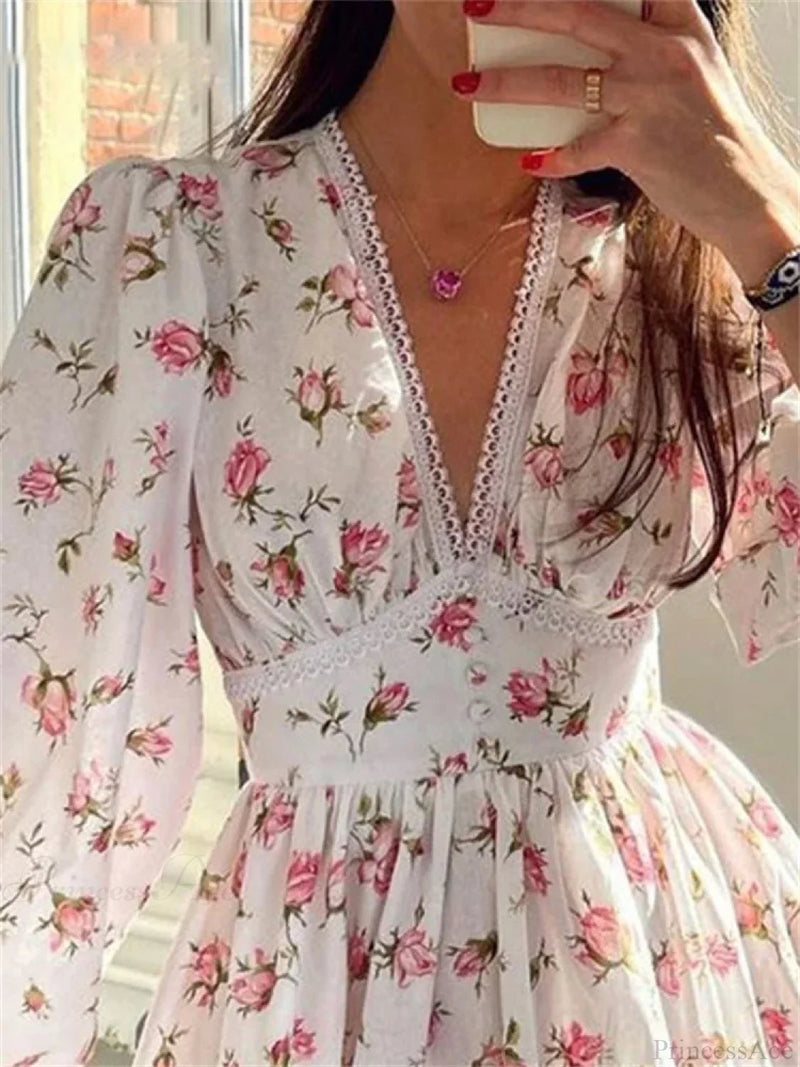 Lantern-sleeve Mini Dress