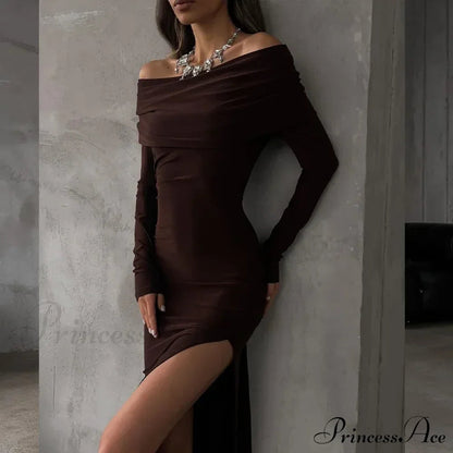 Mesh Print Spaghetti Strap Celebrity Maxi Dress