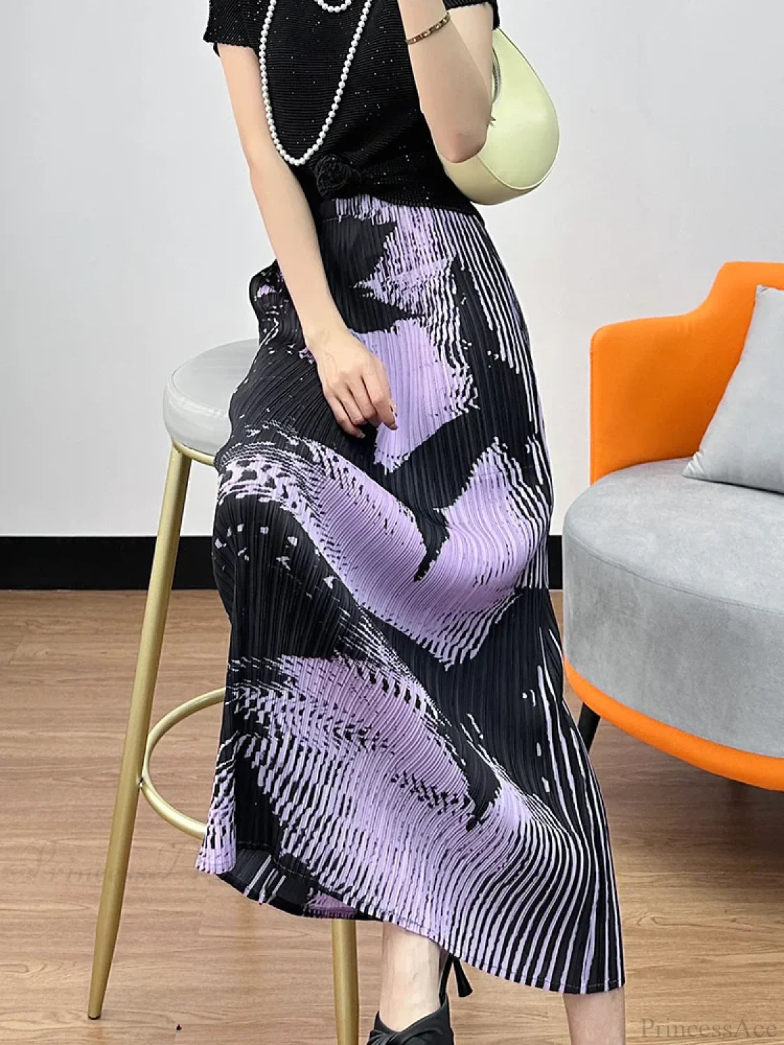 Pleated Slimming High Waist Beach Comfort Skirt