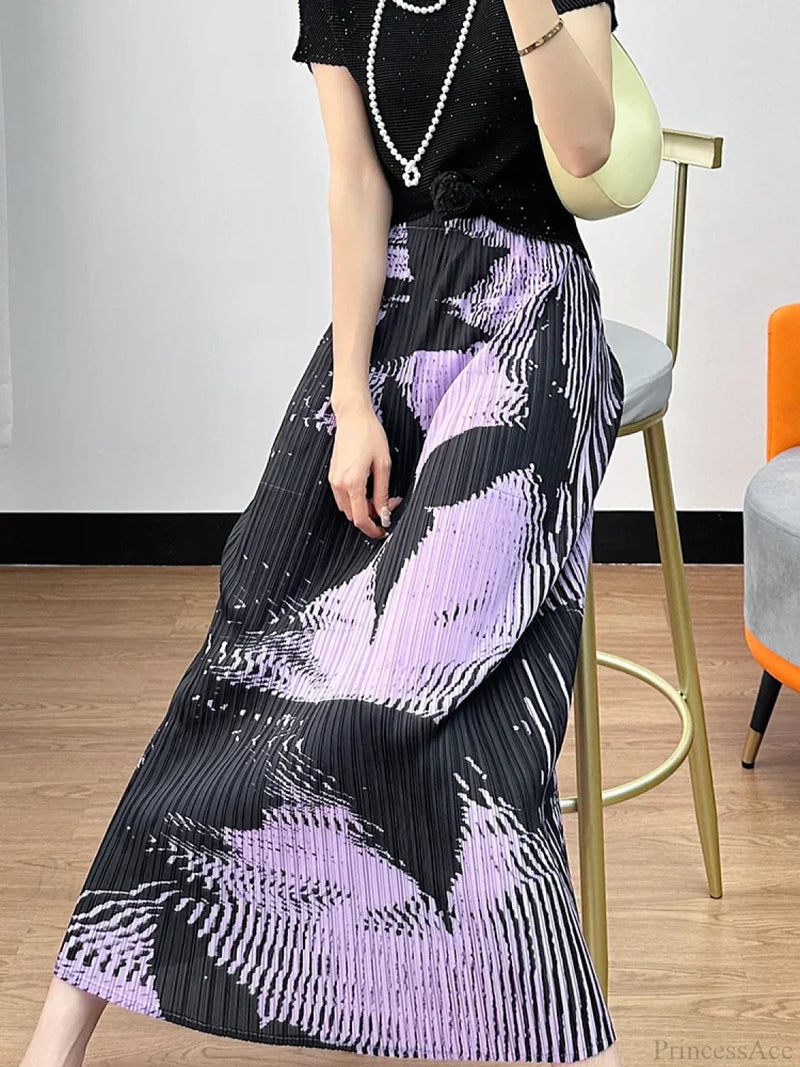 Pleated Slimming High Waist Beach Comfort Skirt