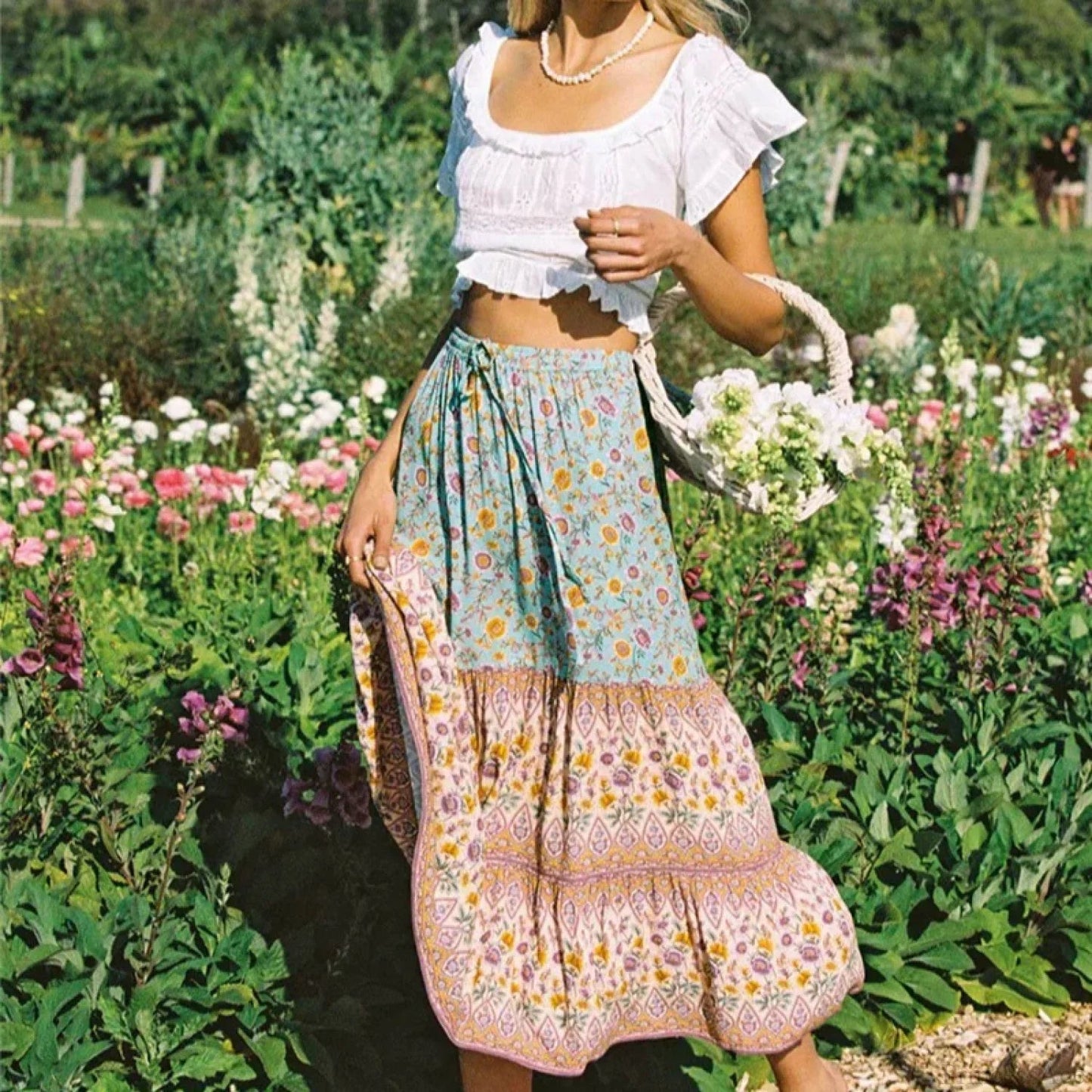 Print Beach Rayon Skirt