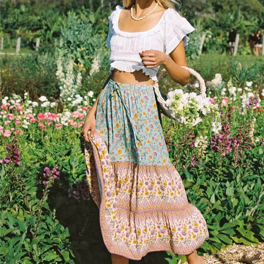 Print Beach Rayon Skirt