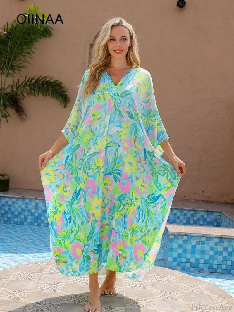 Print Long Dress Cover Up