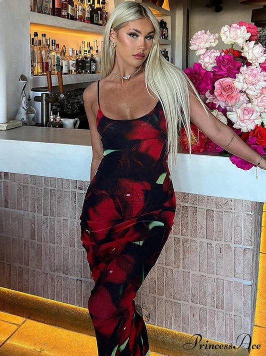 Print Sleeveless Maxi Dress