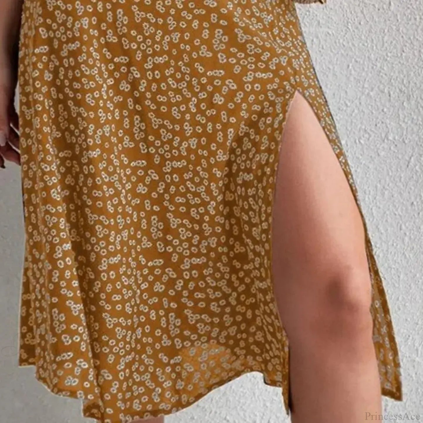 Print Slit A-line High Waist Loose Skirt